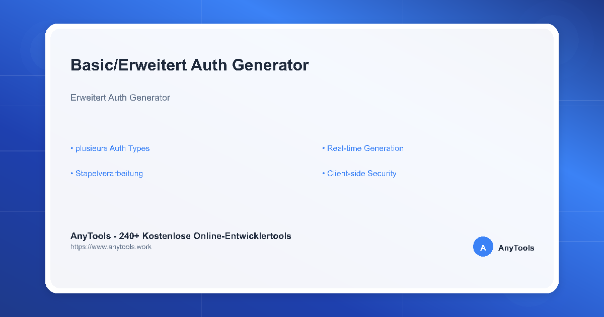 Basic Auth Generator - HTTP AuDanntication Head... | AnyTools