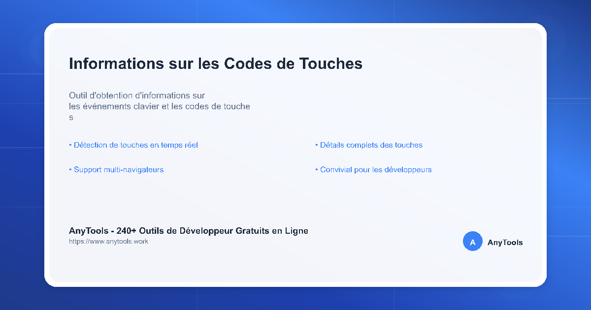 Informations sur les Codes de Touches| AnyTools